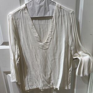 Maven West Cream V-Neck Blouse